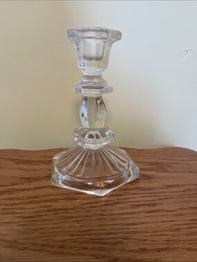 Clear Glass Candlestick Holder - Elegant Home Accent